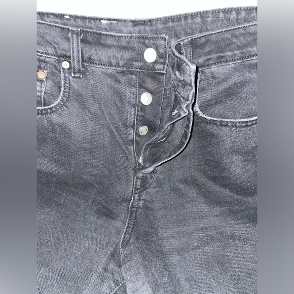 NWOT Distressed Denim High Waisted black Jean Shorts NEW Washed never worn sz 31 - Picture 4 of 11